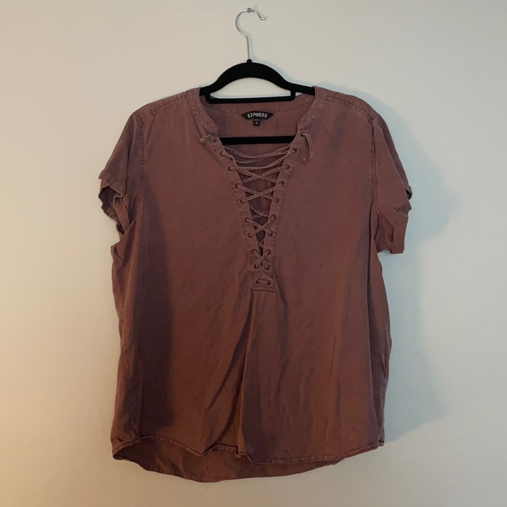 Mauve Cross Strap Blouse